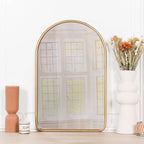 Gold Curved Arched Metal Wall Mirror