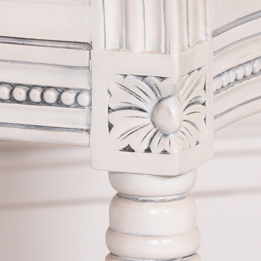 Off White Chateau Rattan Dining Bedroom Arm Chair