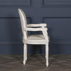 Off White Chateau Rattan Dining Bedroom Arm Chair
