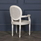 Off White Chateau Rattan Dining Bedroom Arm Chair
