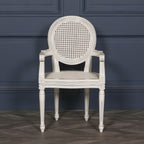 Off White Chateau Rattan Dining Bedroom Arm Chair