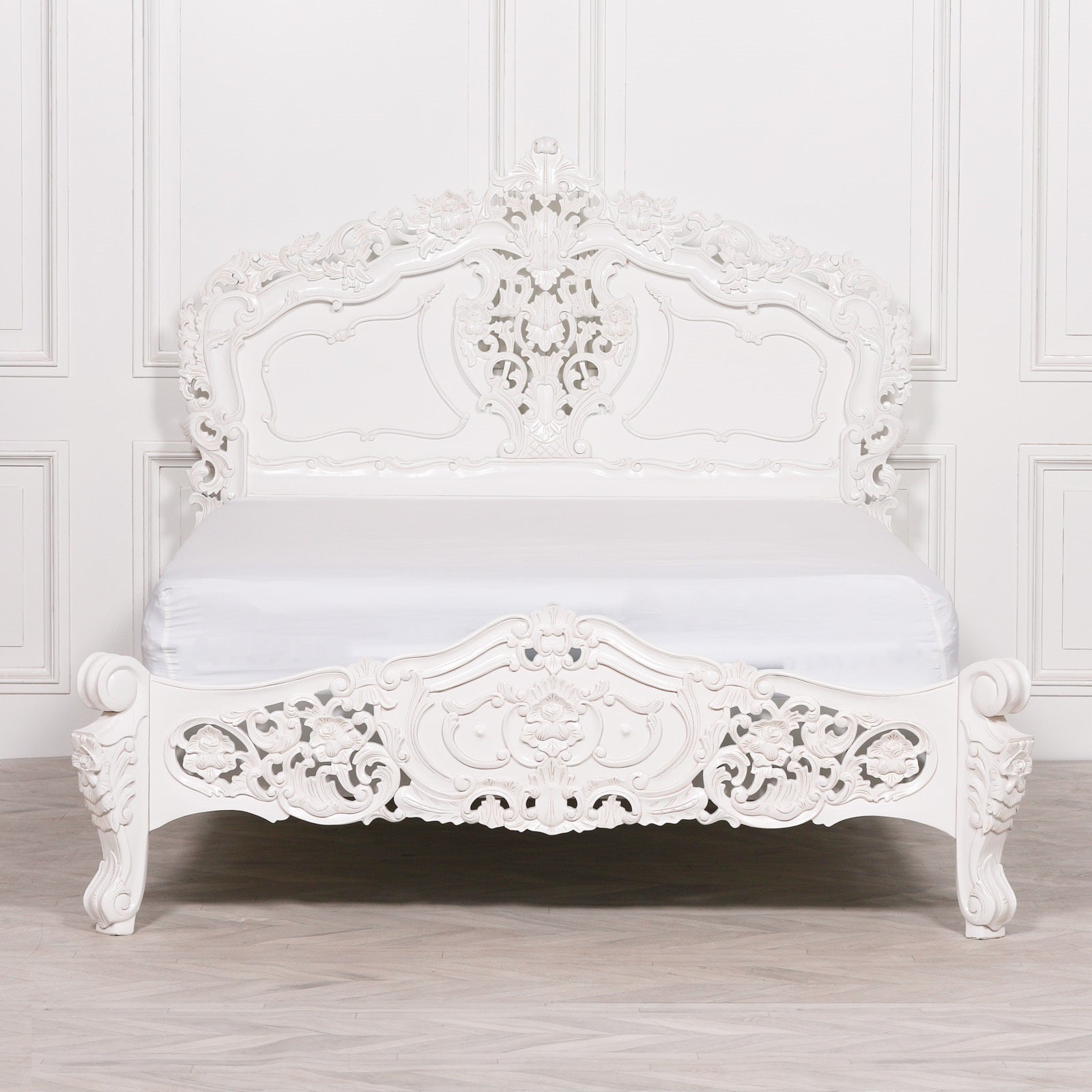 Rococo 5ft King Size Carved Bed