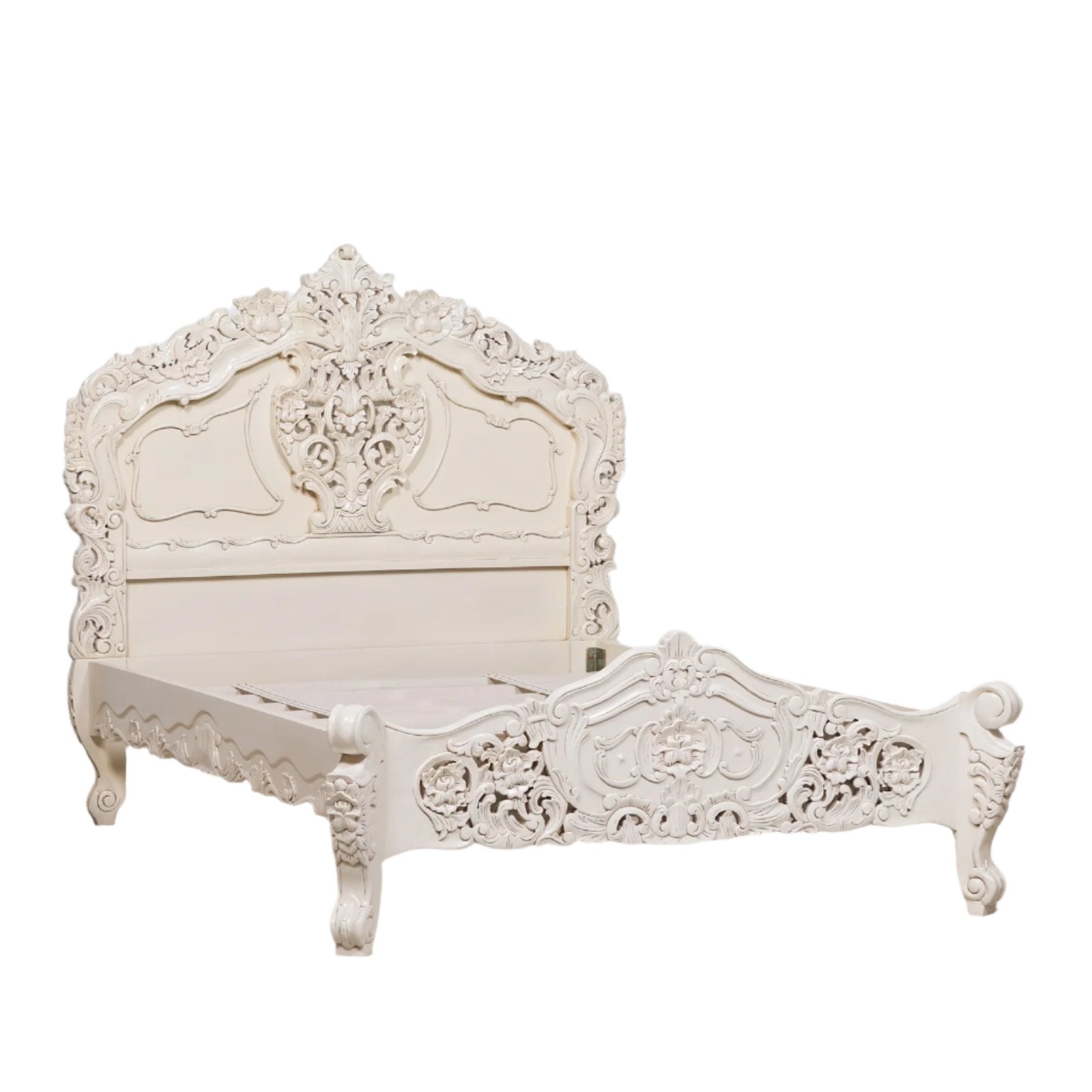 Rococo 4ft6 Double Size Carved Bed