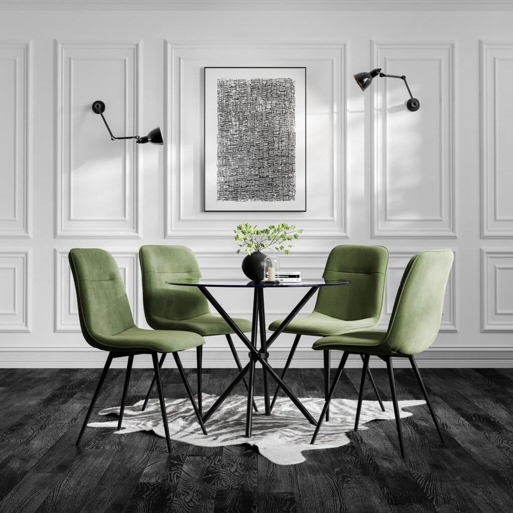 Maxi Moss and Black Dining Chair (Set Of 2)