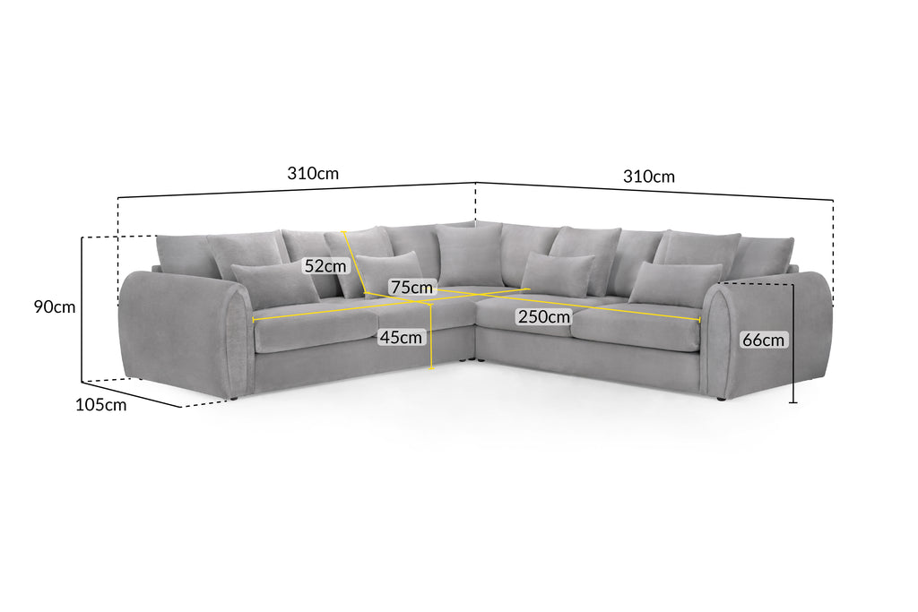 Mirabel Sofa Grey Large Corner