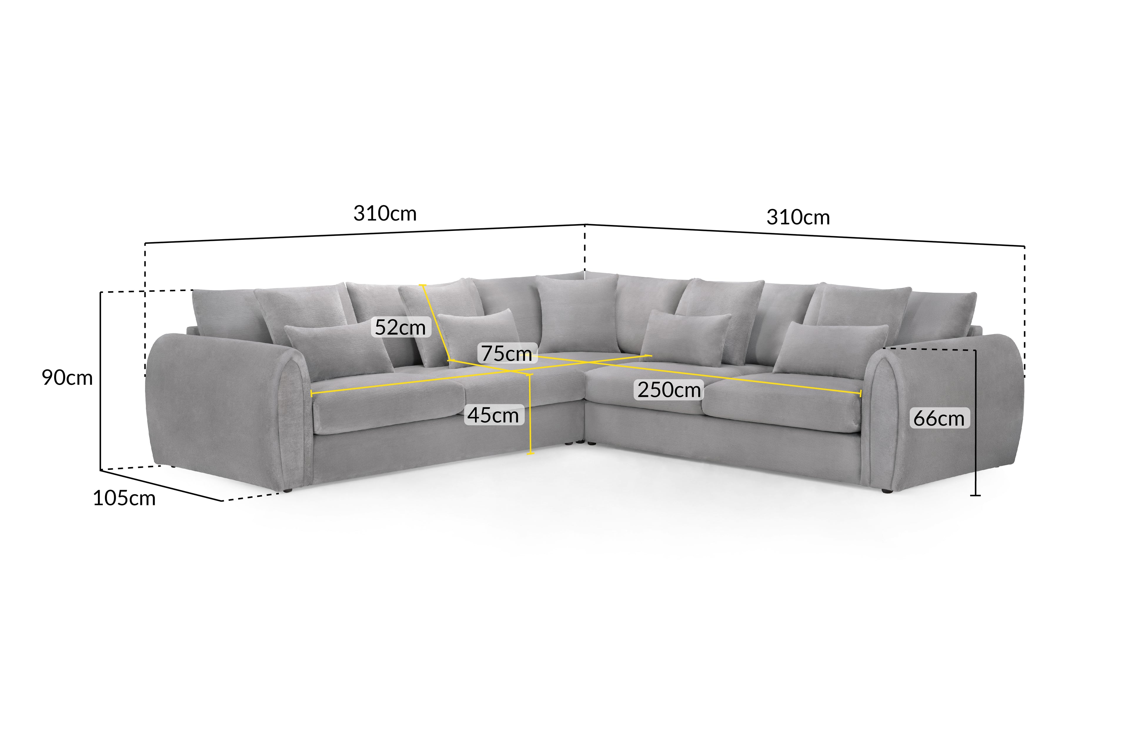 Mirabel Sofa Grey Large Corner