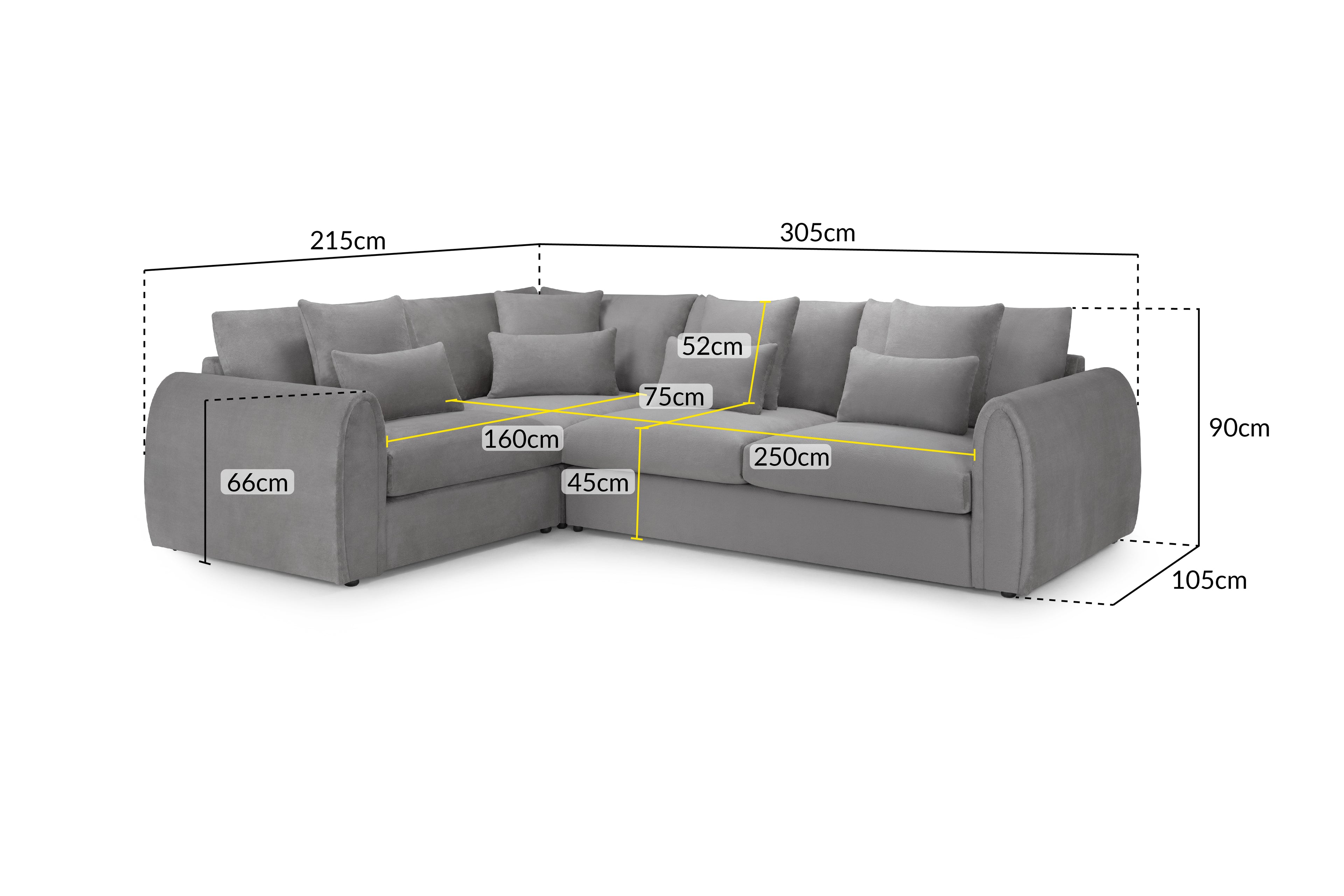 Mirabel Sofa Grey Left Hand Facing Corner