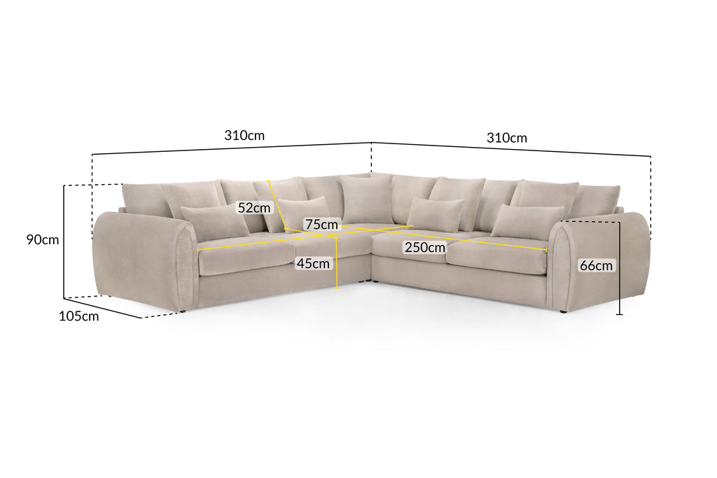 Mirabel Sofa Beige Large Corner