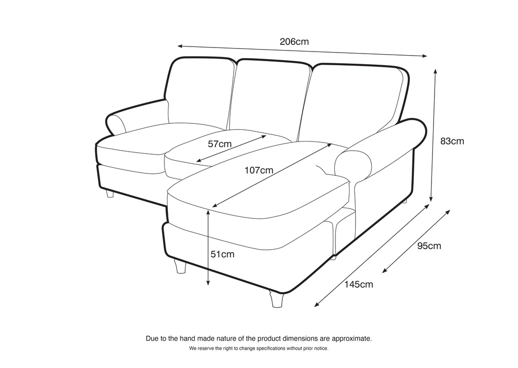 Left Hand Chaise Sofa Manhattan Ice The Great Sofa Company | Victoria | Bromfield | Lola | Alfie | Mari | Longfellow | Duresta Style