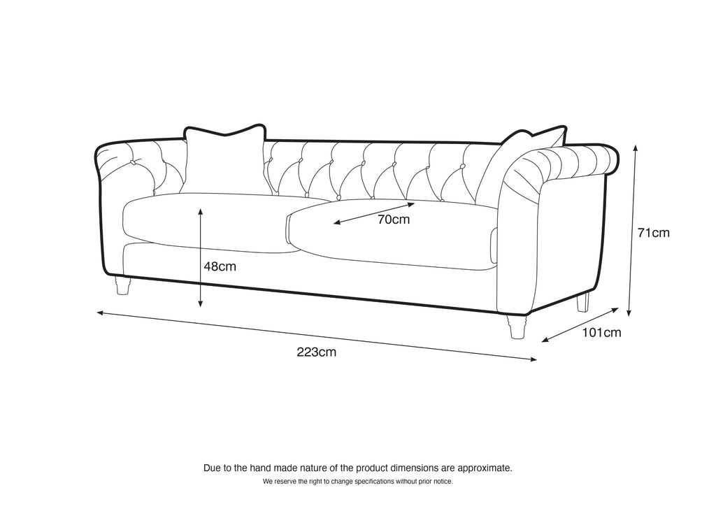 Model 25 - Large Sofa Velvet Putty