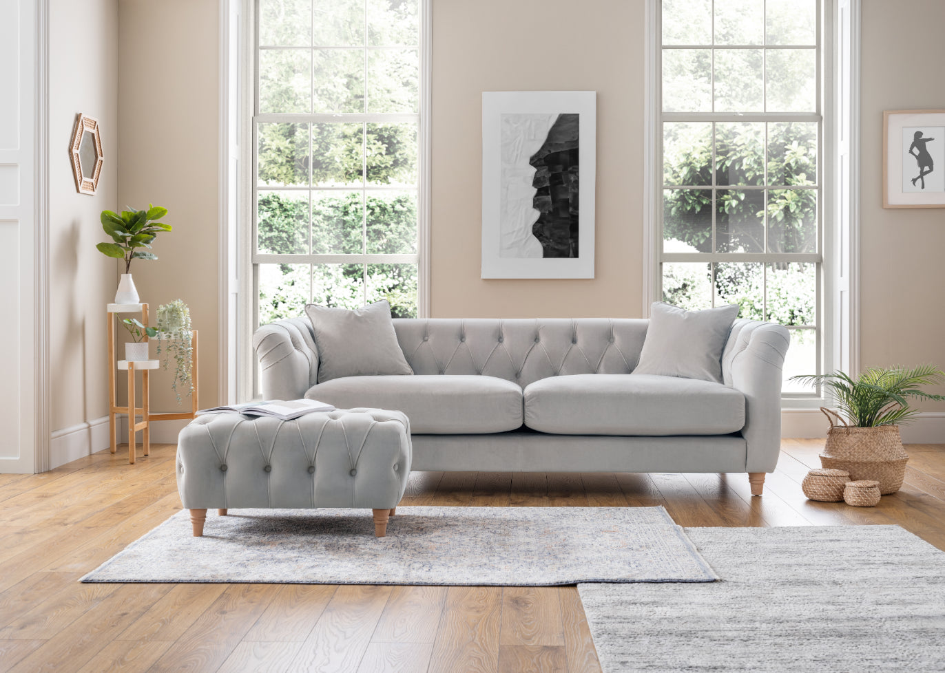 Model 25 - Large Sofa Velvet Chalk