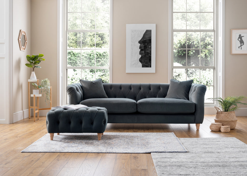 Model 25 - Large Sofa Velvet Midnight Blue 