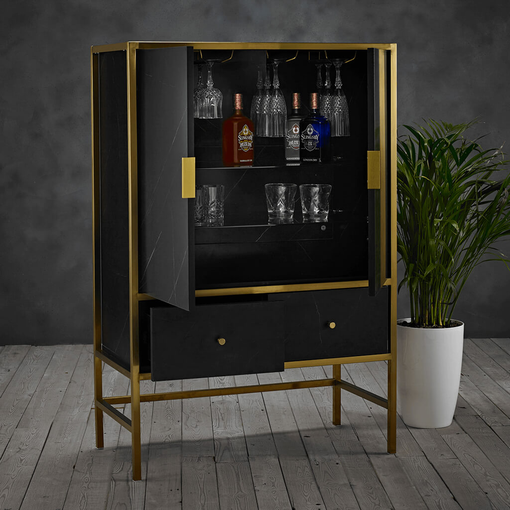 Monaco Drinks Cabinet Black