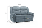 Myra 2 Seater Manual Recliner Grey Fabric