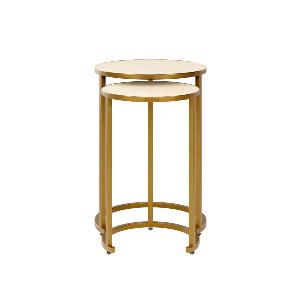 Raphia Nest Table Ivory Shagreen two piece