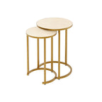 Raphia Nest Table Ivory Shagreen two piece