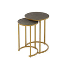 Raphia Nest Table Grey Shagreen two piece