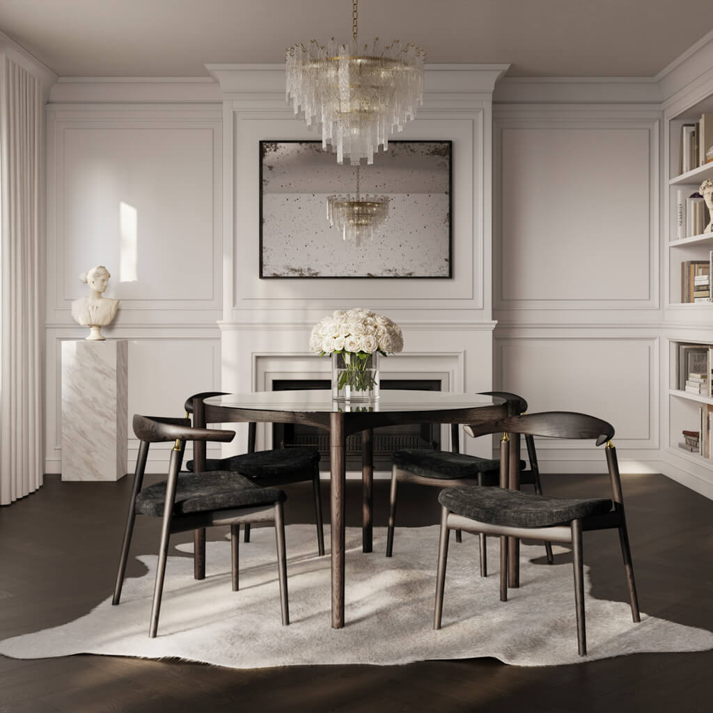 Ned Clear and Chocolate Dining Table