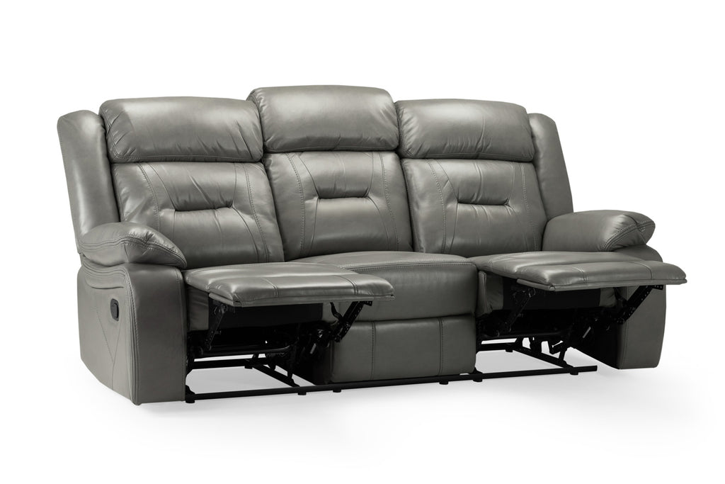Novie Manual Recliner Sofa 3 Seater Sofa Grey