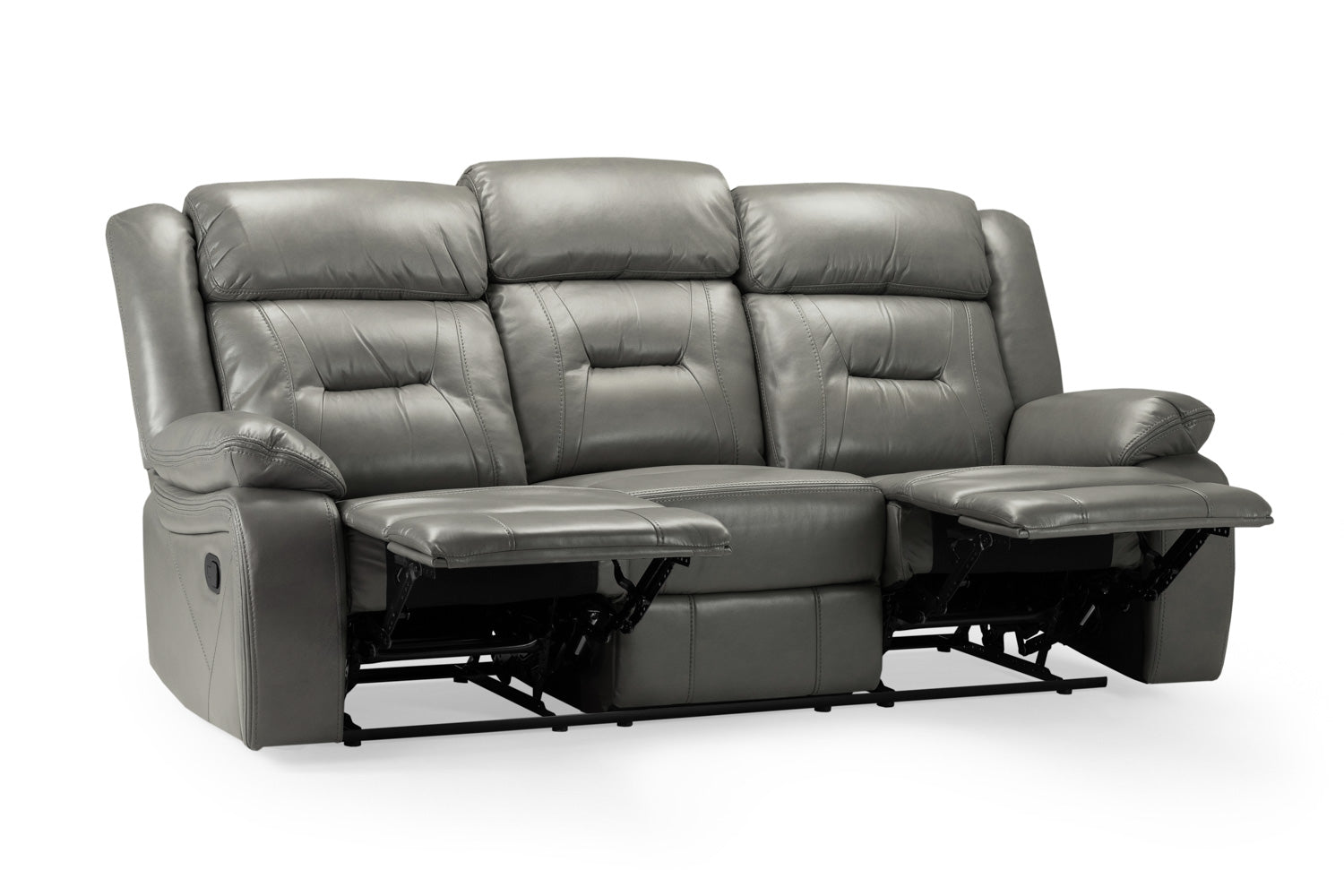 Novie Manual Recliner Sofa 3 Seater Sofa Grey