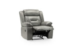 Novie Manual Recliner Leather Arm Chair Grey