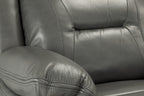 Novie Manual Recliner Leather Arm Chair Grey