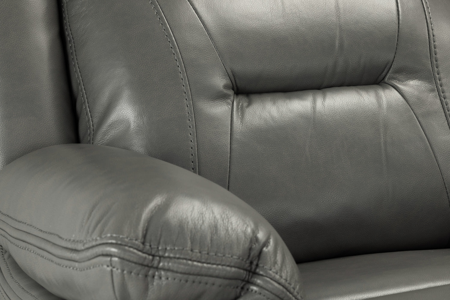 Novie Manual Recliner Leather Arm Chair Grey