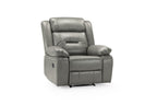 Novie Manual Recliner Leather Arm Chair Grey