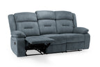Novie Manual Recliner Sofa Fabric 3 Seater Sofa Grey Fabric