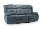Novie Manual Recliner Sofa Fabric 3 Seater Sofa Grey Fabric
