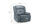 Novie Manual Recliner Sofa Fabric Armchair Sofa Grey Fabric
