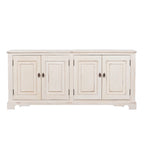 Distressed Aged White Brush Painted Classical Sideboard