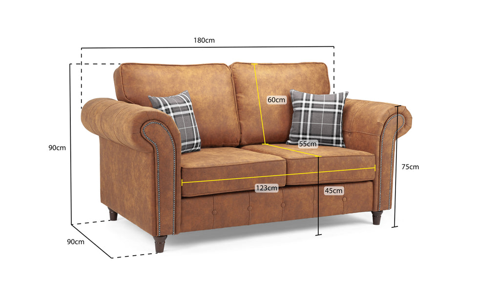 Oakland Sofa Tan 2 Seater