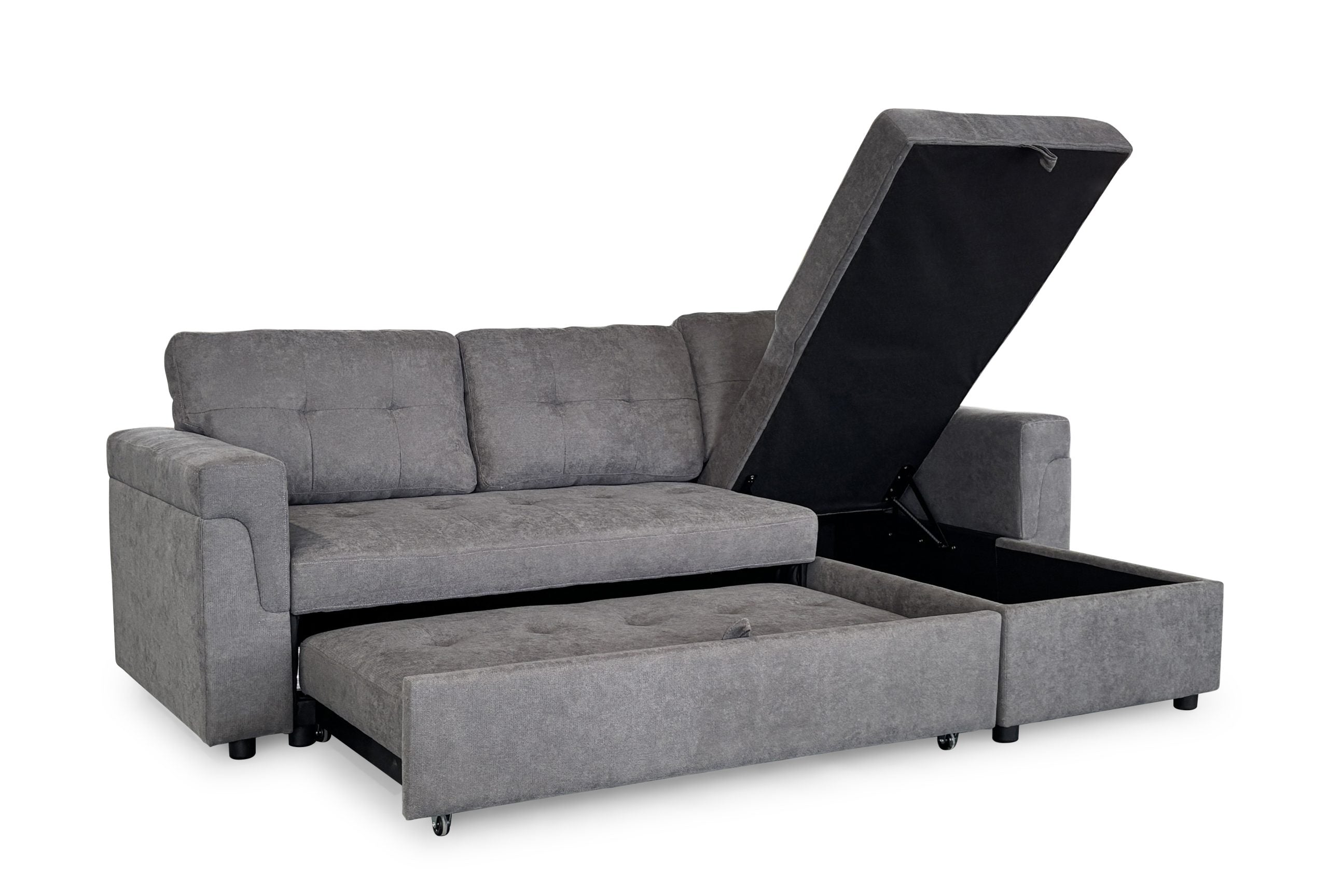 Omniya Sofabed Grey Universal Left Or Right Corner with Storage