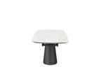 Opulento Extending Dining Table Matt White & Cosmic Grey Vein Ceramic