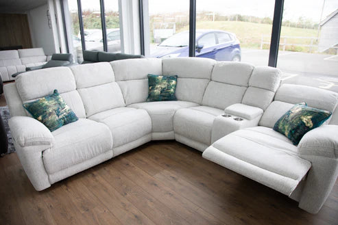 Owen Electric Recliner Sofa Beige Large Corner