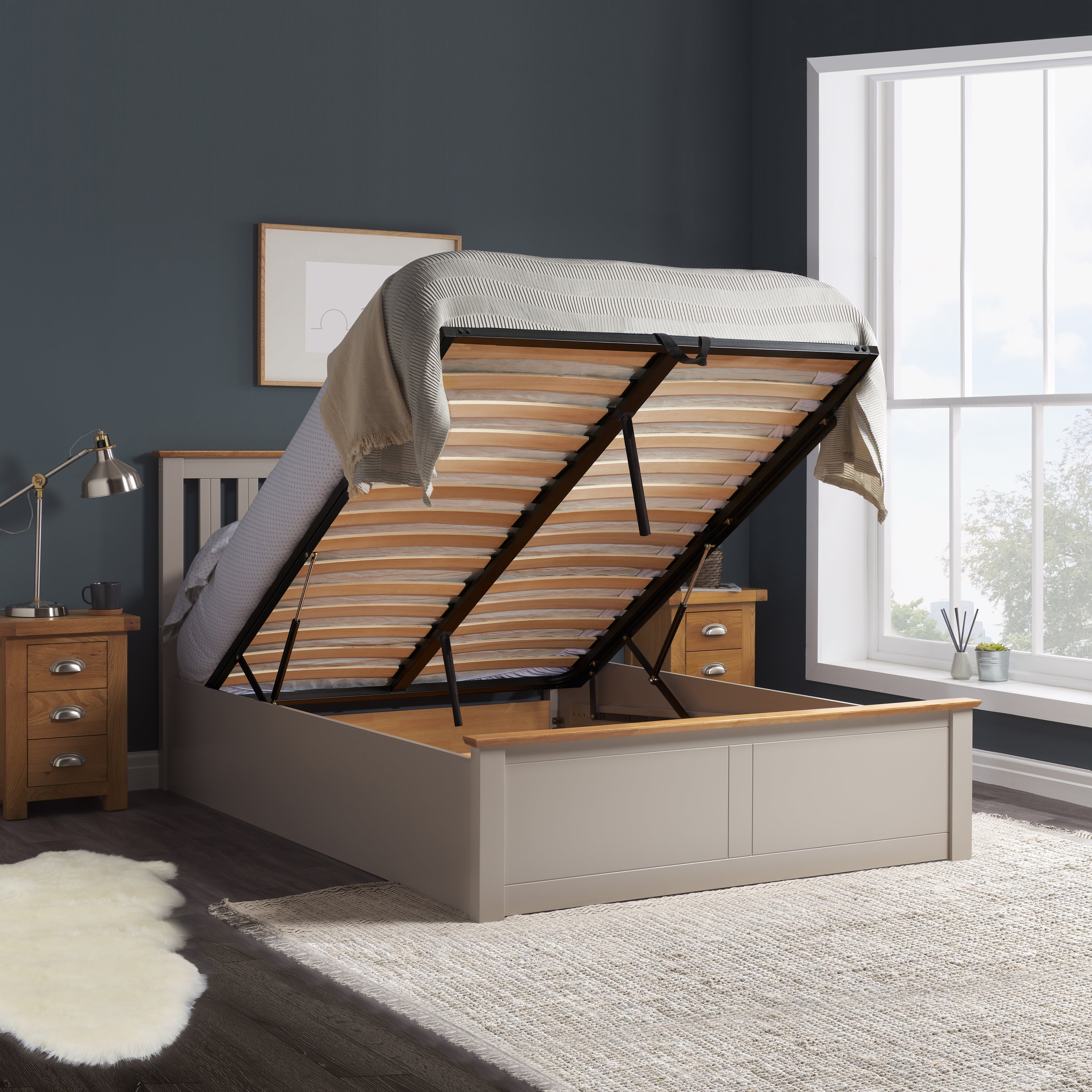 Phoenix Small Double Ottoman Bed