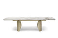 Palazzo Extending Dining Table Matt White & Earth Vein Italian Ceramic