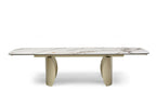 Palazzo Extending Dining Table Matt White & Earth Vein Italian Ceramic
