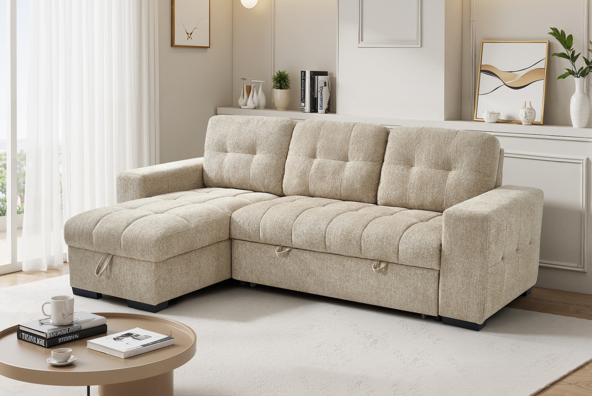 Palermo Universal Corner Sofabed Beige Eastley | Kip | Quercioli | Barete | Metropolitan | Portobello | Aissa Style
