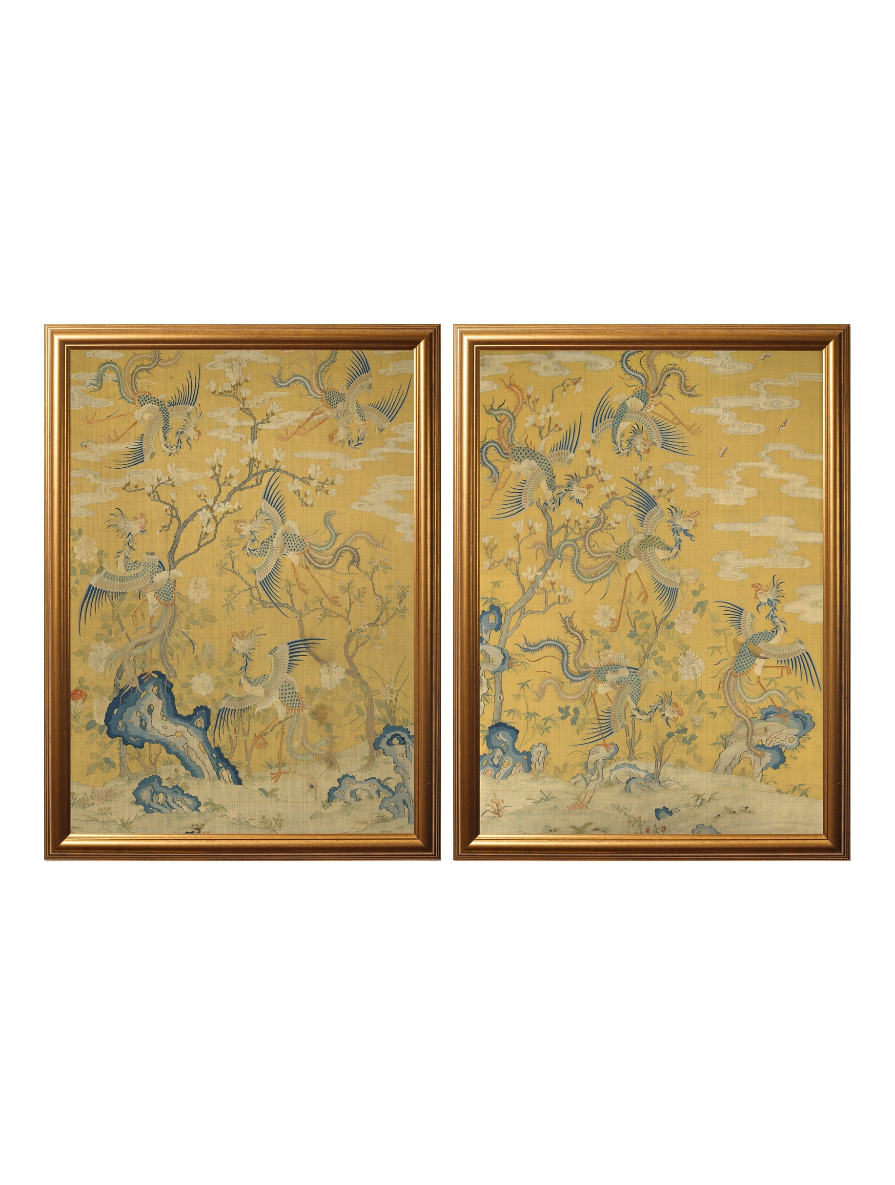 Phoenixes in a Garden Set of 2