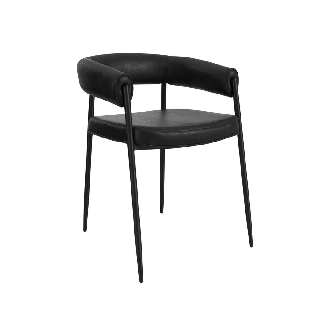 QUEENS BLACK / BLACK DINING CHAIR (Set Of 2)