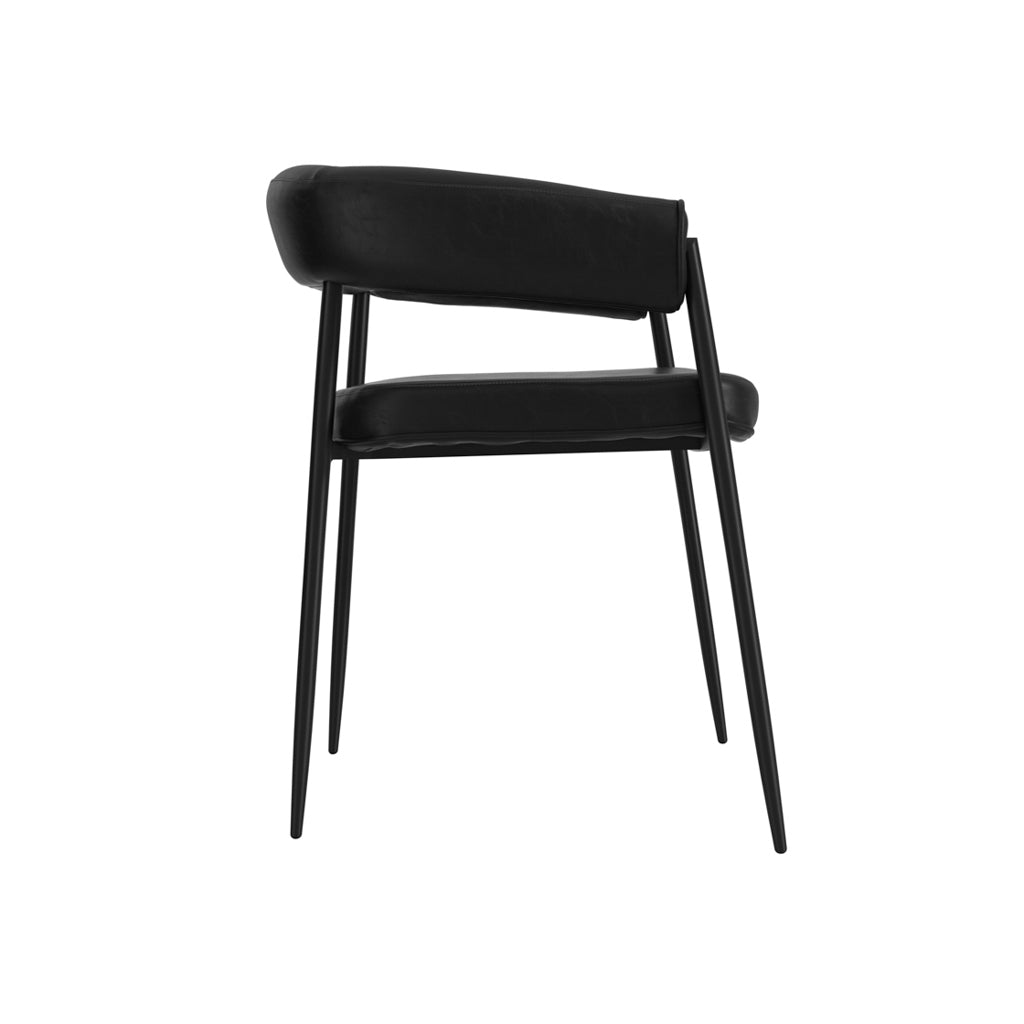 QUEENS BLACK / BLACK DINING CHAIR (Set Of 2)