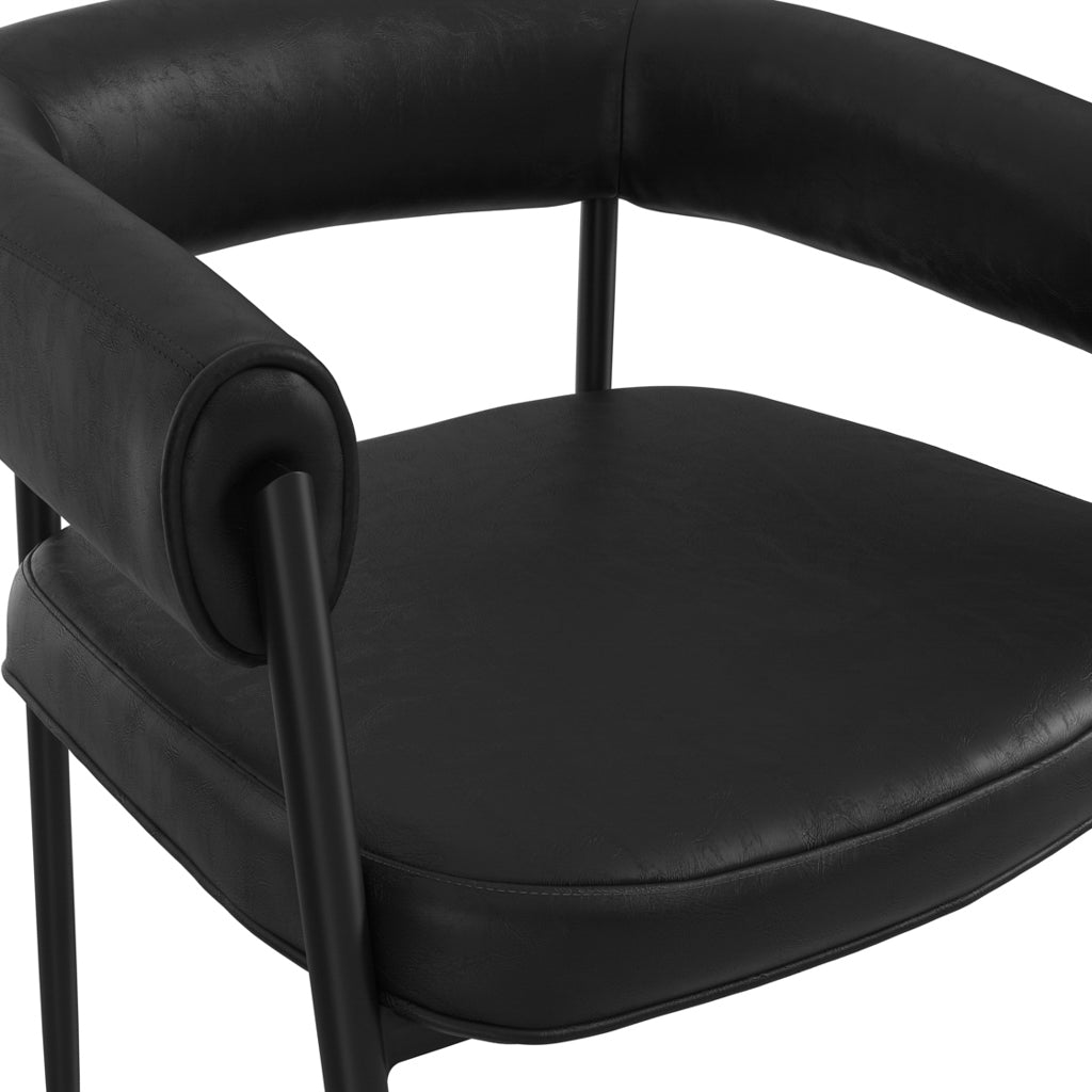 QUEENS BLACK / BLACK DINING CHAIR (Set Of 2)
