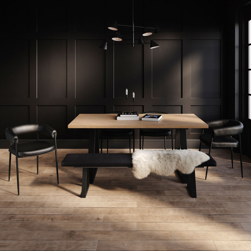 QUEENS BLACK / BLACK DINING CHAIR (Set Of 2)