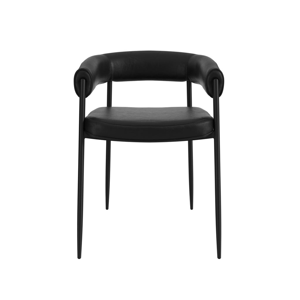 QUEENS BLACK / BLACK DINING CHAIR (Set Of 2)