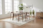 Elias Dark Ash Wood Retro Dining Table