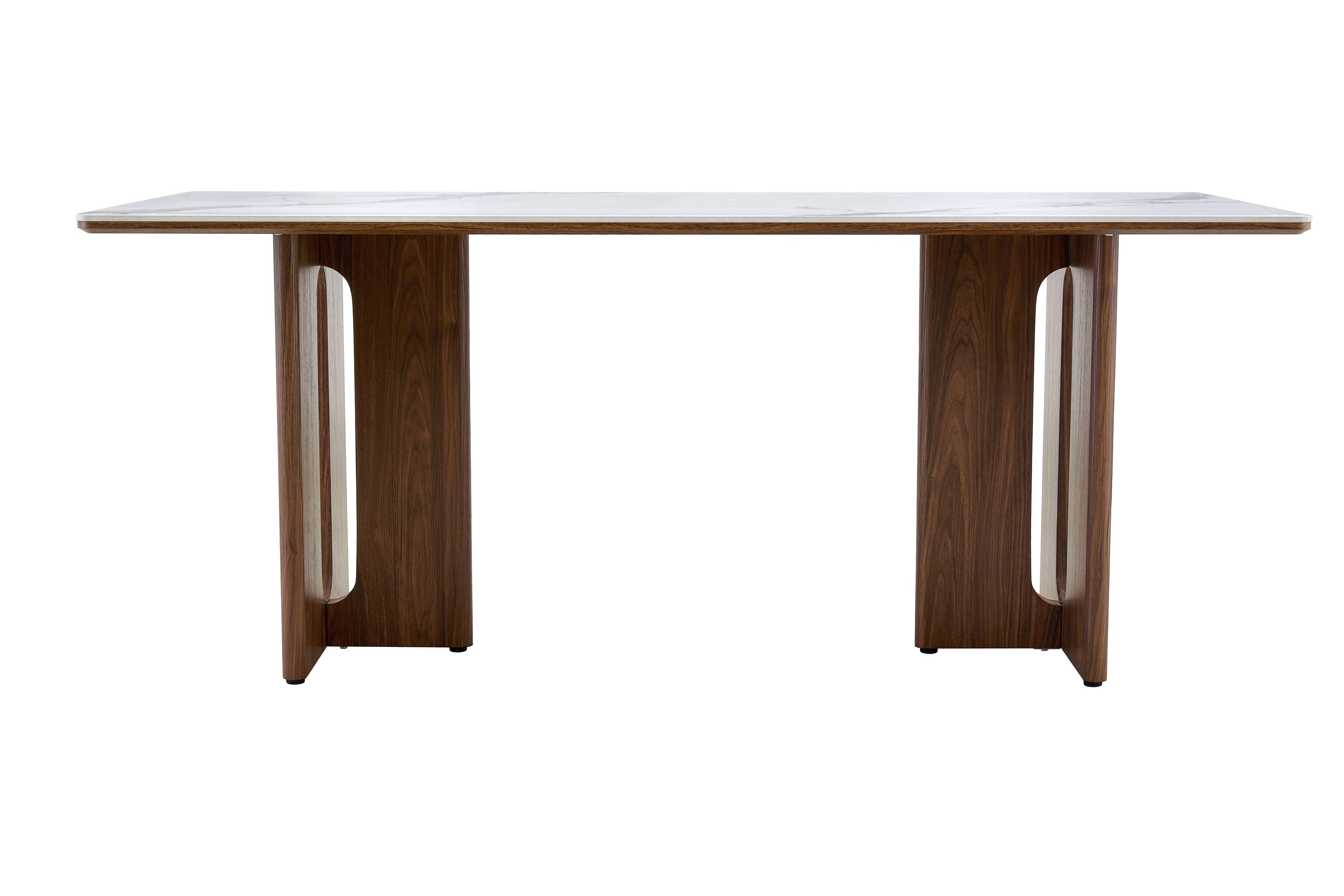 Rinato Dining Table Walnut & White With Sunset Cloud Vein