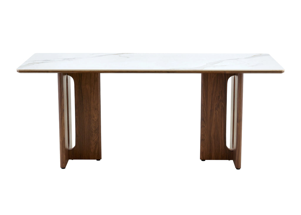 Rinato Dining Table Walnut & White With Sunset Cloud Vein