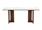 Rinato Dining Table Walnut & White With Sunset Cloud Vein